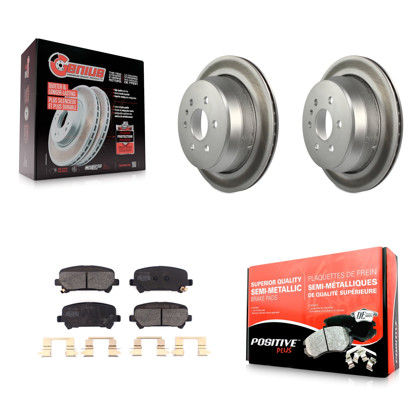 [Arrière] Kit de disque (revêtu) et plaquette (semi-métallique) de frein pour 2015-2020 Chevrolet Colorado GMC Canyon KGF-101767
