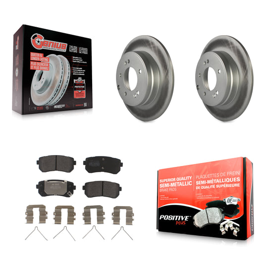 [Arrière] Kit de disque (revêtu) et plaquette (semi-métallique) de frein pour Hyundai Sonata Kia Optima avec Manual Parking KGF-101768
