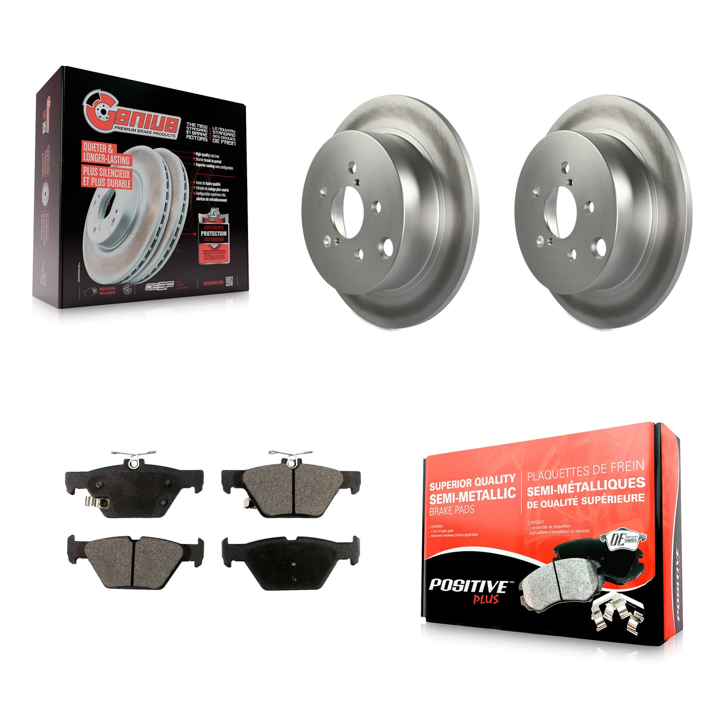 [Arrière] Kit de disque (revêtu) et plaquette (semi-métallique) de frein pour Subaru Crosstrek KGF-101777