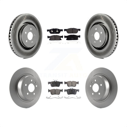 [Avant + Arrière] Kit de disque (revêtu) et plaquette (semi-métallique) de frein pour 2017 Lincoln Continental avec 14mm Wheel Lugs KGF-101788 par Transit Auto