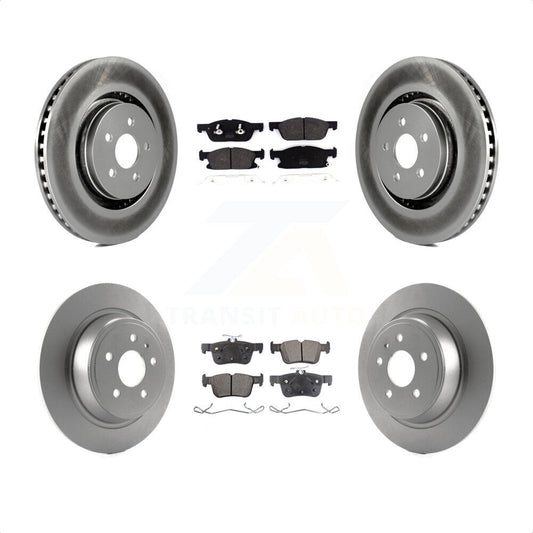 [Avant + Arrière] Kit de disque (revêtu) et plaquette (semi-métallique) de frein pour 2017 Lincoln Continental avec 14mm Wheel Lugs KGF-101788 par Transit Auto