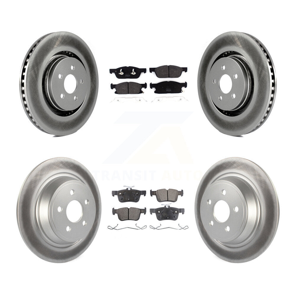 [Avant + Arrière] Kit de disque (revêtu) et plaquette (semi-métallique) de frein pour Ford Fusion Lincoln MKZ Continental KGF-101789