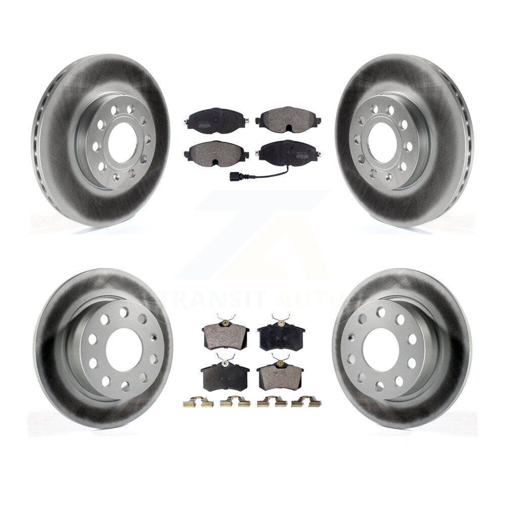 [Avant + Arrière] Kit de disque (revêtu) et plaquette (semi-métallique) de frein pour 2015 Volkswagen Golf SportWagen TDI SE SEL Highline Comfortline Trendline S KGF-101805