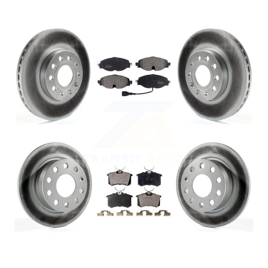 [Avant + Arrière] Kit de disque (revêtu) et plaquette (semi-métallique) de frein pour 2015 Volkswagen Golf SportWagen TDI SE SEL Highline Comfortline Trendline S KGF-101805