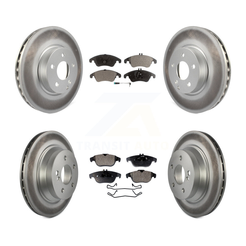 [Avant + Arrière] Kit de disque (revêtu) et plaquette (semi-métallique) de frein pour 2014 Mercedes-Benz E350 Convertible Coupe avec 322mm Diameter Rotor KGF-101808