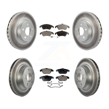 [Avant + Arrière] Kit de disque (revêtu) et plaquette (semi-métallique) de frein pour 2014 Mercedes-Benz E350 Convertible Coupe avec 322mm Diameter Rotor KGF-101808