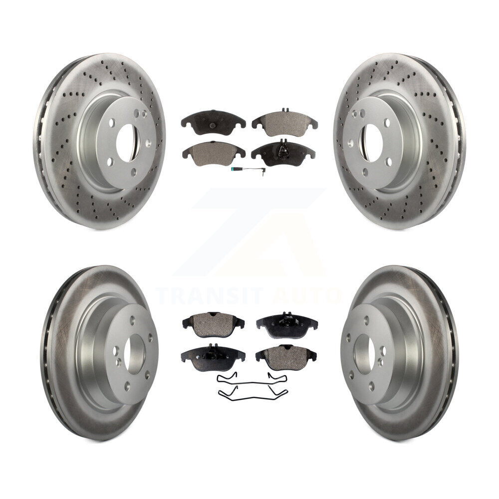 [Avant + Arrière] Kit de disque (revêtu) et plaquette (semi-métallique) de frein pour 2014 Mercedes-Benz E350 Convertible Coupe avec 322mm Diameter Rotor KGF-101809