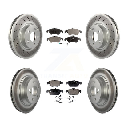 [Avant + Arrière] Kit de disque (revêtu) et plaquette (semi-métallique) de frein pour 2014 Mercedes-Benz E350 Convertible Coupe avec 322mm Diameter Rotor KGF-101809