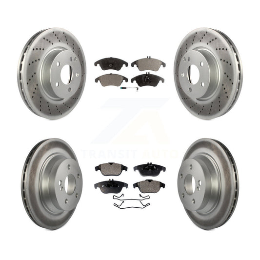 [Avant + Arrière] Kit de disque (revêtu) et plaquette (semi-métallique) de frein pour 2014 Mercedes-Benz E350 Convertible Coupe avec 322mm Diameter Rotor KGF-101809