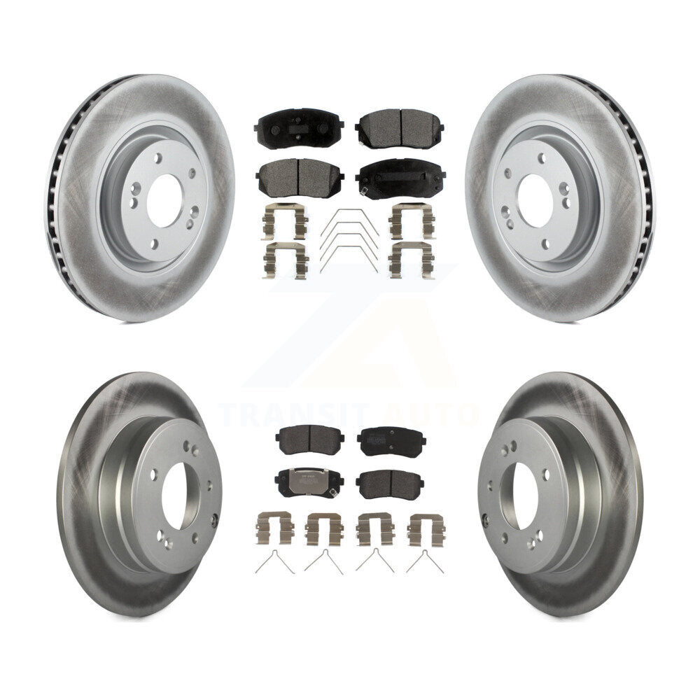 [Avant + Arrière] Kit de disque (revêtu) et plaquette (semi-métallique) de frein pour Kia Optima avec Manual Parking KGF-101811