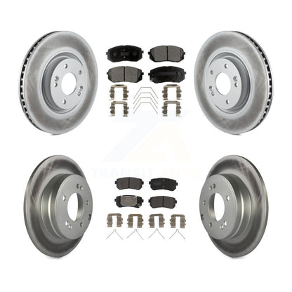 [Avant + Arrière] Kit de disque (revêtu) et plaquette (semi-métallique) de frein pour Kia Optima avec Manual Parking KGF-101811