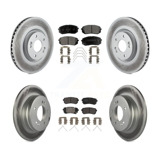 [Avant + Arrière] Kit de disque (revêtu) et plaquette (semi-métallique) de frein pour Kia Optima avec Manual Parking KGF-101811