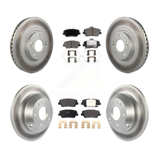 [Avant + Arrière] Kit de disque (revêtu) et plaquette (semi-métallique) de frein pour Kia Sorento Hyundai Santa Fe Sport KGF-101812