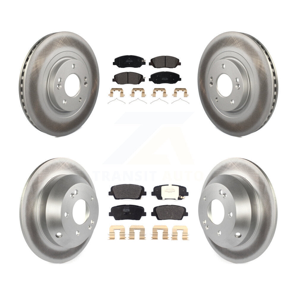 [Avant + Arrière] Kit de disque (revêtu) et plaquette (semi-métallique) de frein pour Hyundai Santa Fe XL KGF-101813