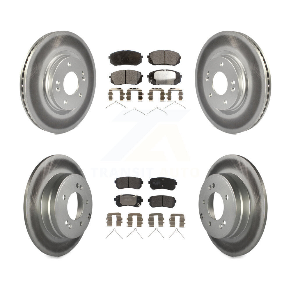 [Avant + Arrière] Kit de disque (revêtu) et plaquette (semi-métallique) de frein pour Kia Optima avec Manual Parking KGF-101818