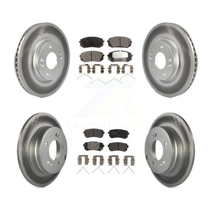 [Avant + Arrière] Kit de disque (revêtu) et plaquette (semi-métallique) de frein pour Kia Optima avec Manual Parking KGF-101818
