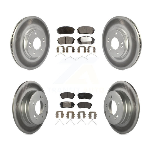 [Avant + Arrière] Kit de disque (revêtu) et plaquette (semi-métallique) de frein pour Kia Optima avec Manual Parking KGF-101818