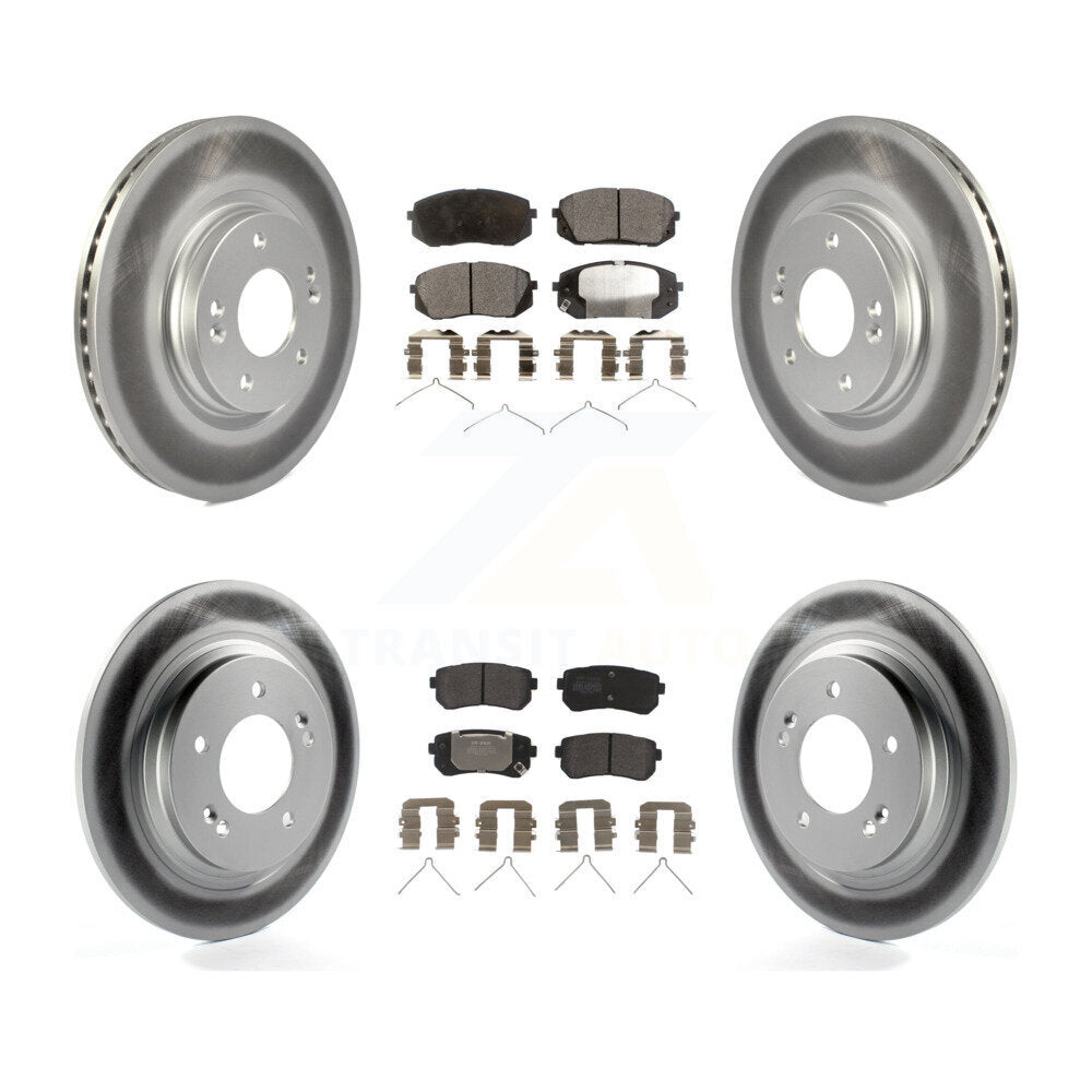 [Avant + Arrière] Kit de disque (revêtu) et plaquette (semi-métallique) de frein pour 2016 Kia Optima LX EX 1.6T avec Electric Parking KGF-101819