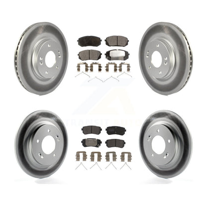 [Avant + Arrière] Kit de disque (revêtu) et plaquette (semi-métallique) de frein pour 2016 Kia Optima LX EX 1.6T avec Electric Parking KGF-101819