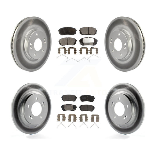 [Avant + Arrière] Kit de disque (revêtu) et plaquette (semi-métallique) de frein pour 2016 Kia Optima LX EX 1.6T avec Electric Parking KGF-101819