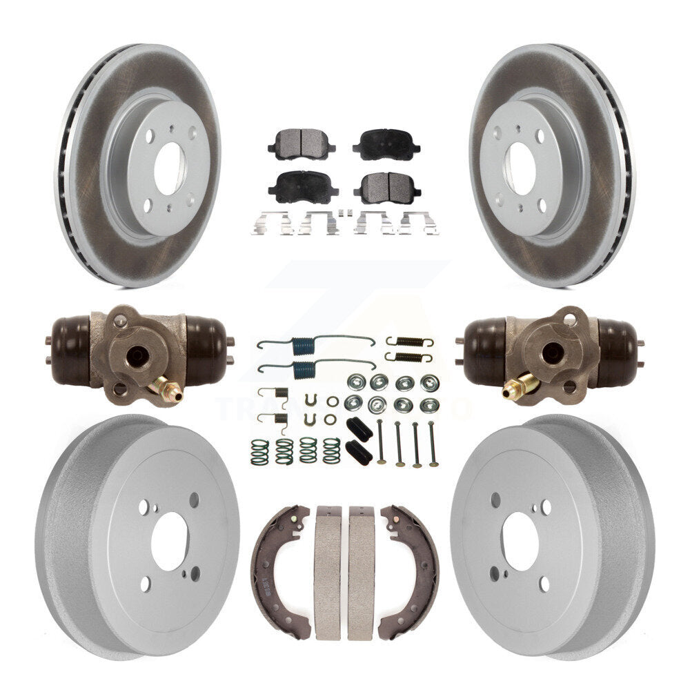 [Avant + Arrière] Kit de disque (revêtu) et plaquette (semi-métallique) de frein pour 2002 Toyota Corolla Non-ABS From 04 02 KGF-101821