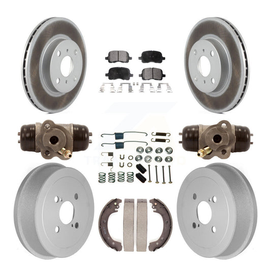 [Avant + Arrière] Kit de disque (revêtu) et plaquette (semi-métallique) de frein pour 2002 Toyota Corolla Non-ABS From 04 02 KGF-101821