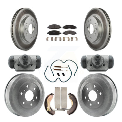 [Avant + Arrière] Kit de disque (revêtu) et plaquette (semi-métallique) de frein pour 2009 Chevrolet Silverado 1500 GMC Sierra avec 6400 Lb GVW Except Vehicles Using Hold Down Pins KGF-101830