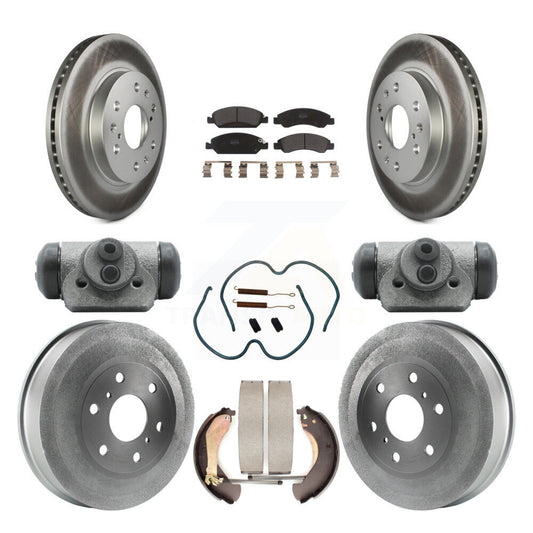 [Avant + Arrière] Kit de disque (revêtu) et plaquette (semi-métallique) de frein pour 2009 Chevrolet Silverado 1500 GMC Sierra avec 6400 Lb GVW Except Vehicles Using Hold Down Pins KGF-101830