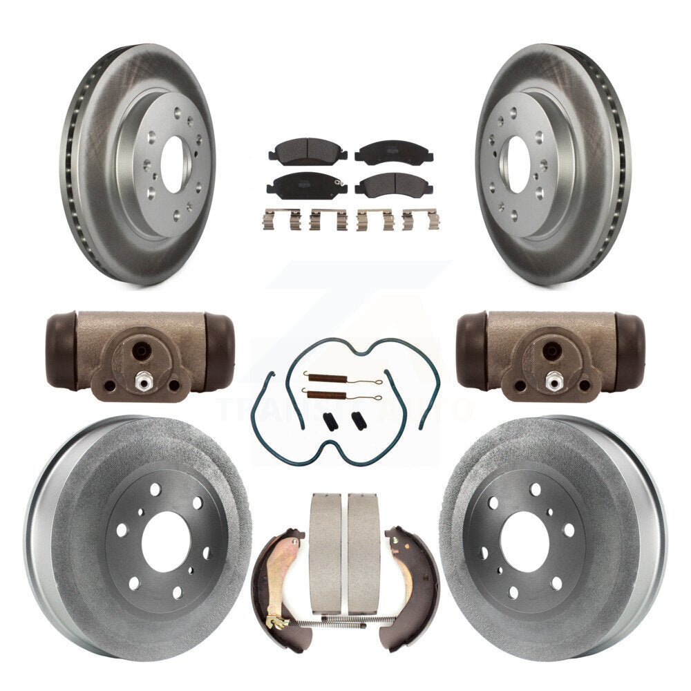 [Avant + Arrière] Kit de disque (revêtu) et plaquette (semi-métallique) de frein pour 2009 Chevrolet Silverado 1500 GMC Sierra avec 7000 Lb GVW Except Vehicles Using Hold Down Pins KGF-101831