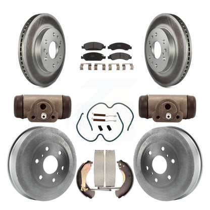 [Avant + Arrière] Kit de disque (revêtu) et plaquette (semi-métallique) de frein pour 2009 Chevrolet Silverado 1500 GMC Sierra avec 7000 Lb GVW Except Vehicles Using Hold Down Pins KGF-101831