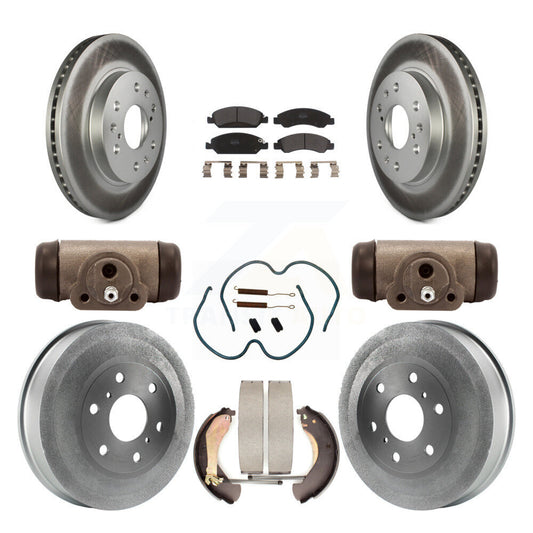[Avant + Arrière] Kit de disque (revêtu) et plaquette (semi-métallique) de frein pour 2009 Chevrolet Silverado 1500 GMC Sierra avec 7000 Lb GVW Except Vehicles Using Hold Down Pins KGF-101831