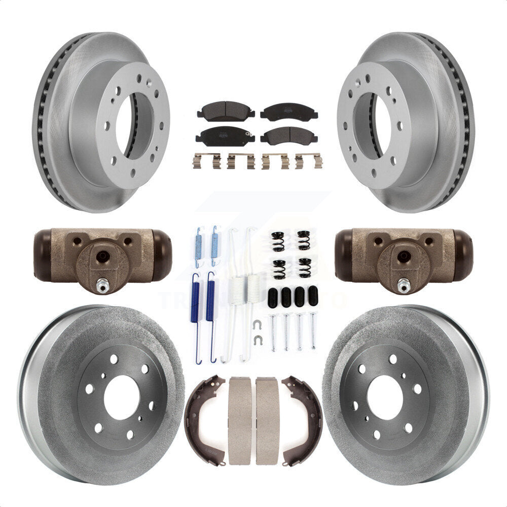 [Avant + Arrière] Kit de disque (revêtu) et plaquette (semi-métallique) de frein pour 2011 Chevrolet Silverado 1500 Hybrid avec 7000 Lb GVW KGF-101834 par Transit Auto
