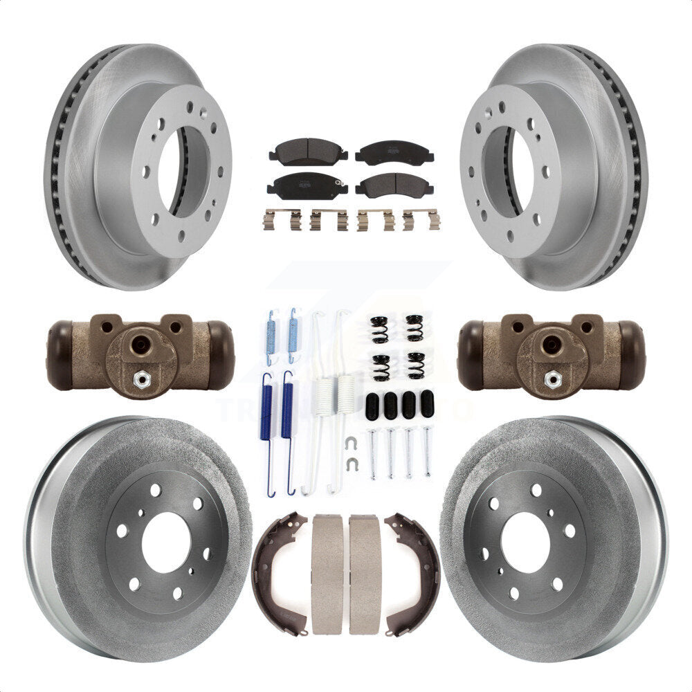 [Avant + Arrière] Kit de disque (revêtu) et plaquette (semi-métallique) de frein pour 2011 Chevrolet Silverado 1500 Hybrid avec 6400 Lb GVW KGF-101835 par Transit Auto