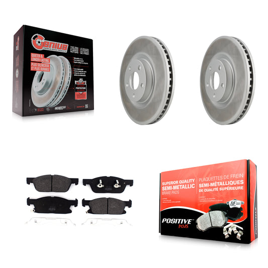 [Avant] Kit de disque (revêtu) et plaquette (semi-métallique) de frein pour 2018 Lincoln Continental avec 316mm Diameter Rotor KGF-101843
