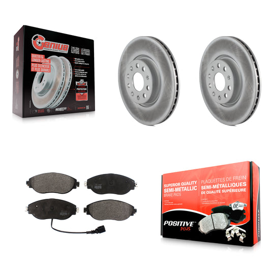 [Avant] Kit de disque (revêtu) et plaquette (semi-métallique) de frein pour Volkswagen GTI Jetta KGF-101848