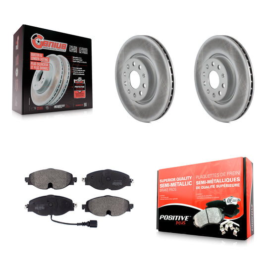 [Avant] Kit de disque (revêtu) et plaquette (semi-métallique) de frein pour Volkswagen Audi GTI A3 Quattro Golf Alltrack Sportback e-tron TT Taos Jetta Passat KGF-101849