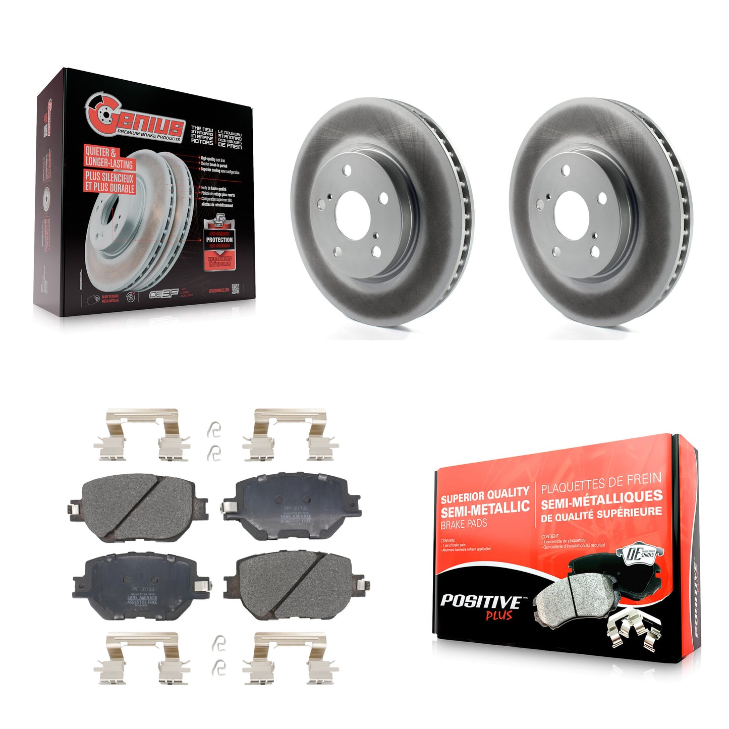 [Avant] Kit de disque (revêtu) et plaquette (semi-métallique) de frein pour Lexus IS250 KGF-101851
