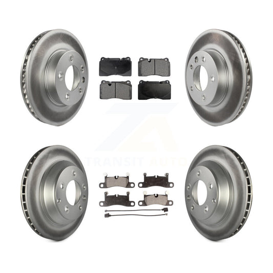 [Avant + Arrière] Kit de disque (revêtu) et plaquette (semi-métallique) de frein pour 2011-2015 Volkswagen Touareg avec 330mm Diameter Rotor KGF-101856