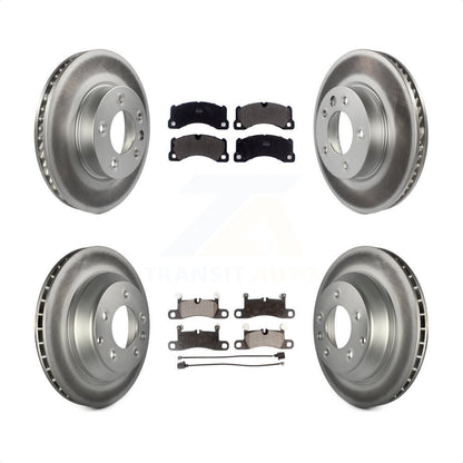 [Avant + Arrière] Kit de disque (revêtu) et plaquette (semi-métallique) de frein pour 2016-2017 Volkswagen Touareg KGF-101857 par Transit Auto