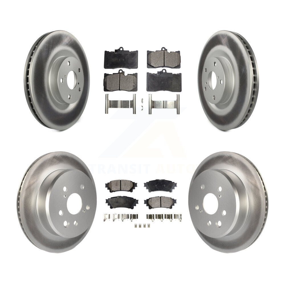 [Avant + Arrière] Kit de disque (revêtu) et plaquette (semi-métallique) de frein pour Lexus GS350 IS300 IS350 RC350 IS200t RC300 RC200t GS300 GS200t GS450h KGF-101861