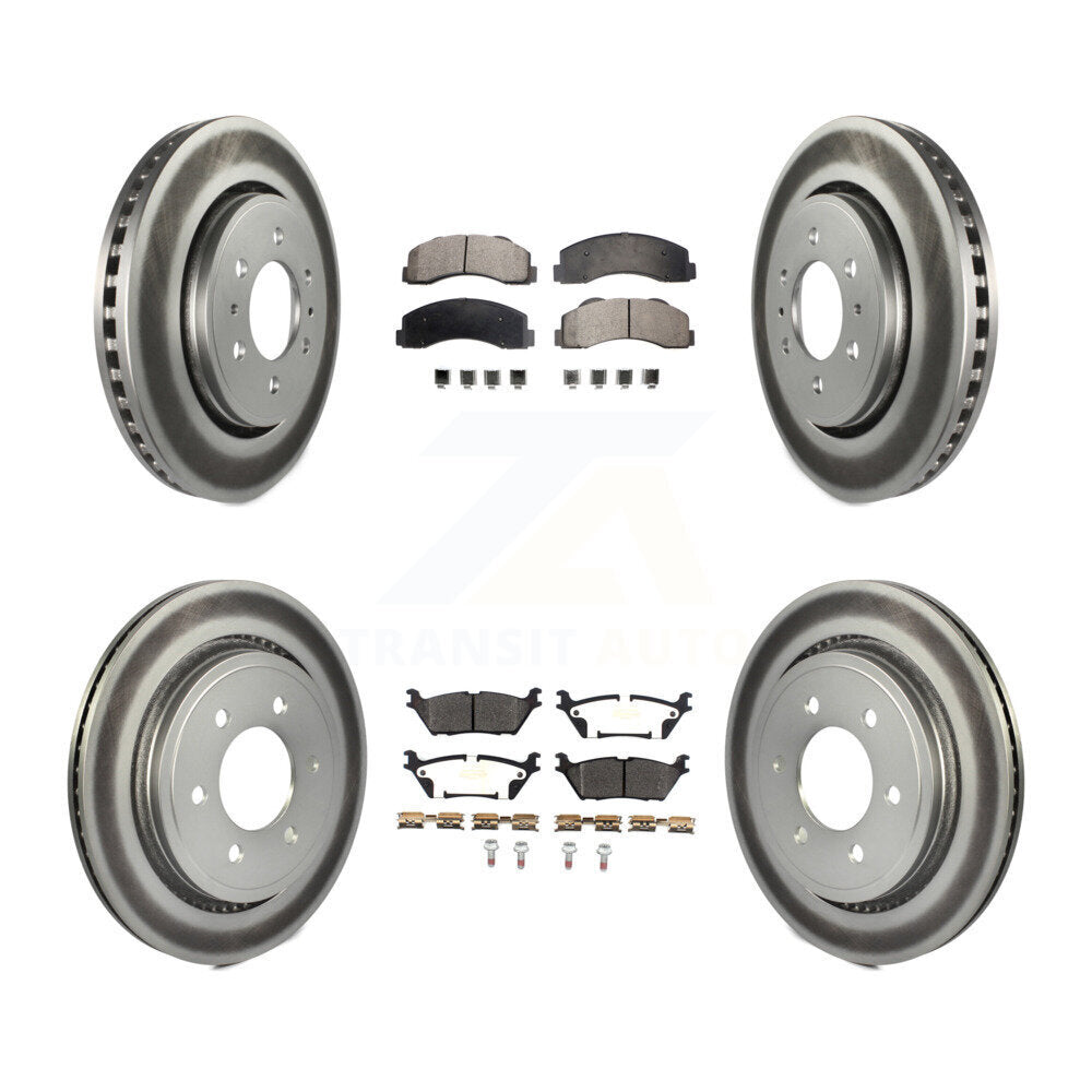[Avant + Arrière] Kit de disque (revêtu) et plaquette (semi-métallique) de frein pour 2015-2017 Ford F-150 avec Electric Parking KGF-101866