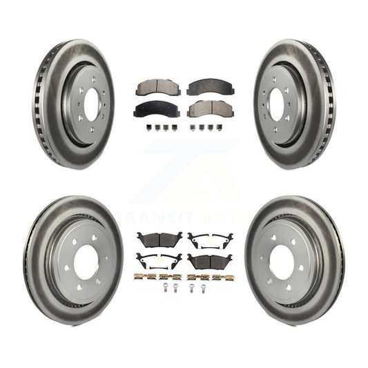 [Avant + Arrière] Kit de disque (revêtu) et plaquette (semi-métallique) de frein pour 2015-2017 Ford F-150 avec Electric Parking KGF-101866