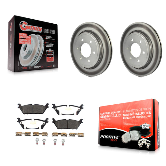 [Arrière] Kit de disque (revêtu) et plaquette (semi-métallique) de frein pour 2015-2017 Ford F-150 avec Electric Parking KGF-101870