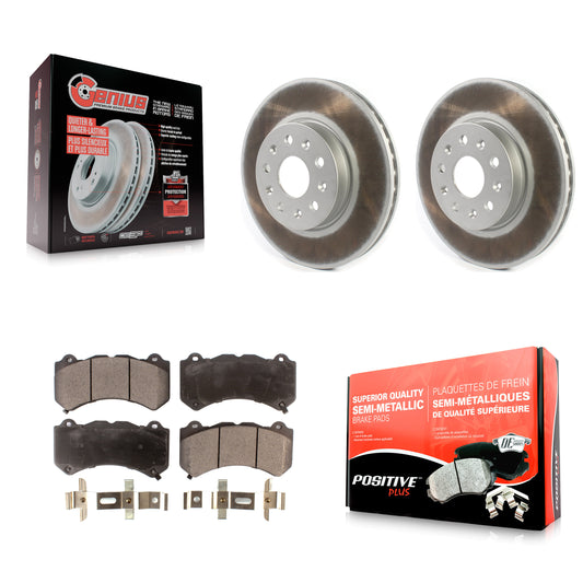 [Avant] Kit de disque (revêtu) et plaquette (semi-métallique) de frein pour 2019-2020 Chevrolet Camaro LT LS avec 6 Piston Brembo Calipers KGF-101883