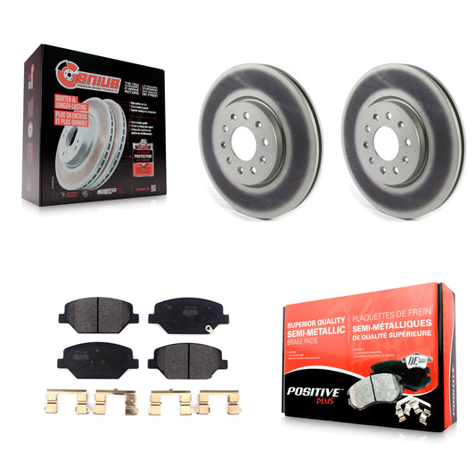 [Avant] Kit de disque (revêtu) et plaquette (semi-métallique) de frein pour Chevrolet Equinox GMC Terrain Buick Envision LaCrosse Regal Sportback TourX KGF-101886