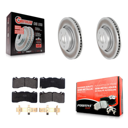 [Avant] Kit de disque (revêtu) et plaquette (semi-métallique) de frein pour 2015 Ford Mustang V6 avec Brembo Brakes KGF-101888