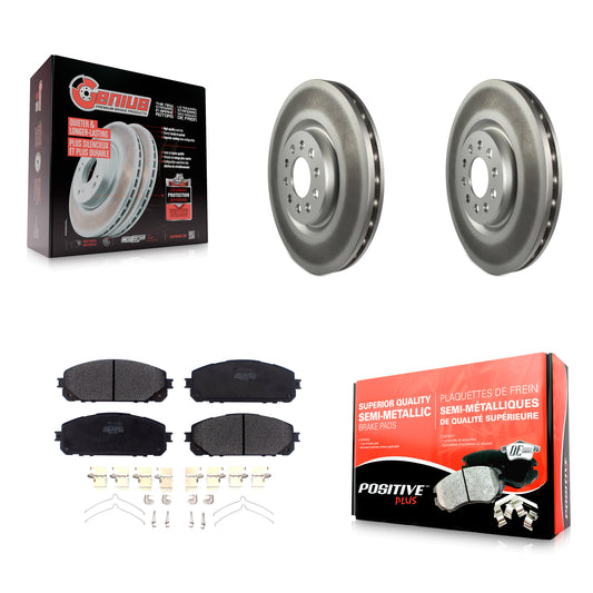 [Avant] Kit de disque (revêtu) et plaquette (semi-métallique) de frein pour 2014-2021 Jeep Cherokee avec Dual Piston Caliper KGF-101893