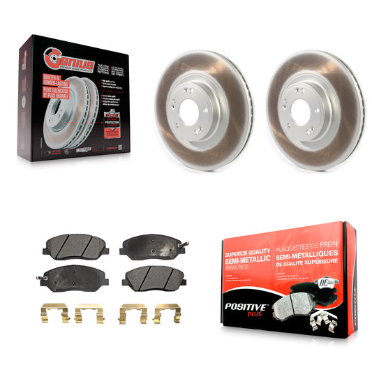 [Avant] Kit de disque (revêtu) et plaquette (semi-métallique) de frein pour 2012 Hyundai Genesis 3.8L KGF-101902