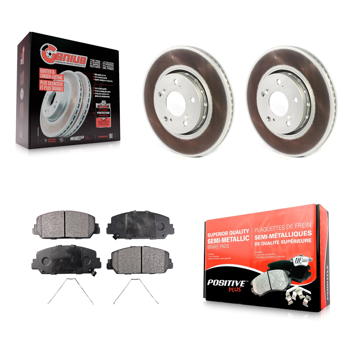 [Avant] Kit de disque (revêtu) et plaquette (semi-métallique) de frein pour Acura RLX KGF-101907