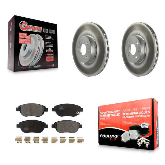 [Avant] Kit de disque (revêtu) et plaquette (semi-métallique) de frein pour 2012-2017 Fiat 500 Turbocharged avec GAS engine KGF-101910